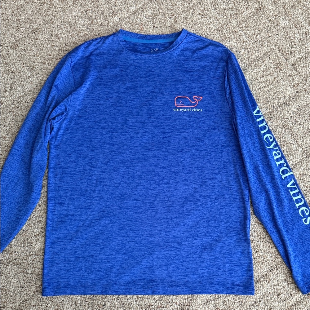 Vineyard Vines Heathered Blue Performance Shirt